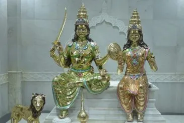 Budh Grah (Mercury) idol at Navgraha Shakti Peeth Dabra Madhya Pradesh