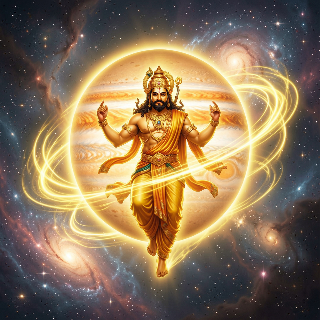 jupiter god brihaspati suspended amid nebulae enor 83765