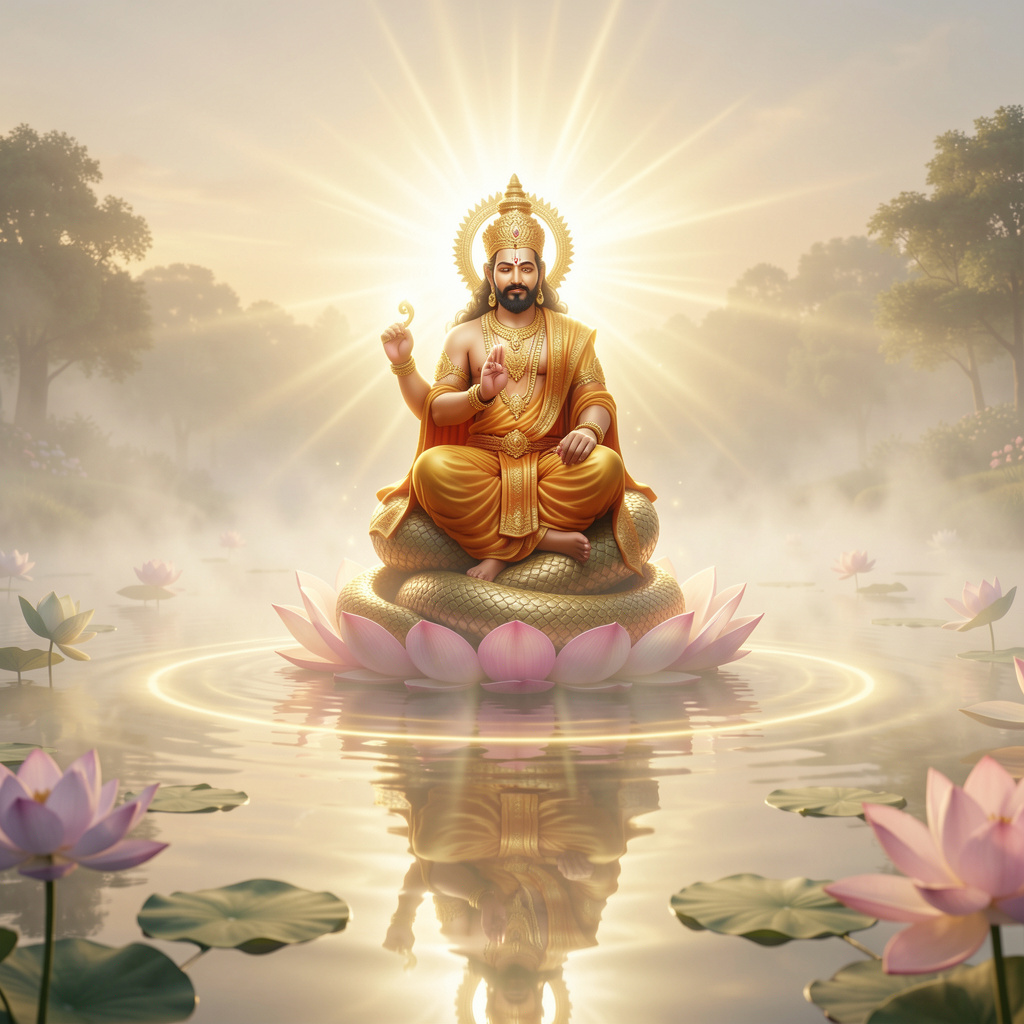 ketu dev same male deity seated on serpent rising 35834