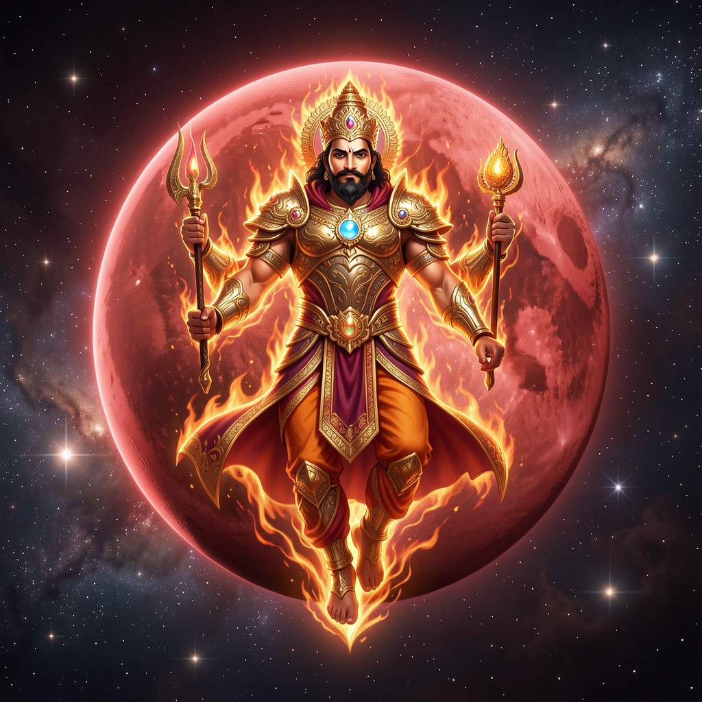 mangal dev mars god floating in cosmic space with 83763