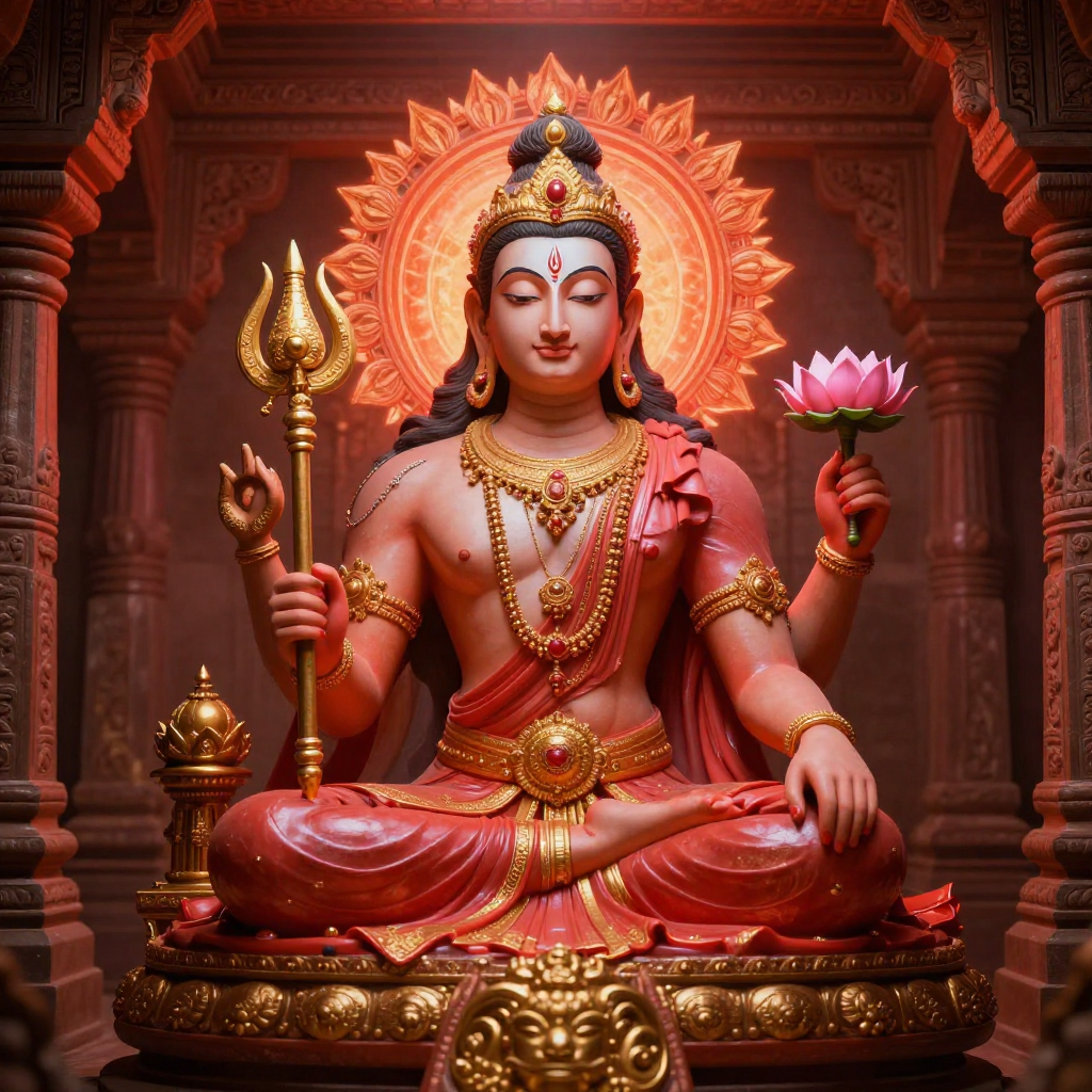 mangal dev mars god seated in grand ancient hindu 83761