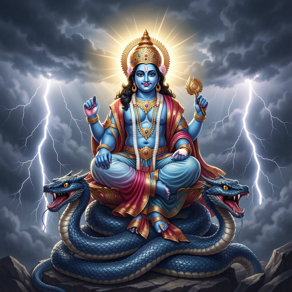 rahu dev identical divine blue god seated on roari 35829