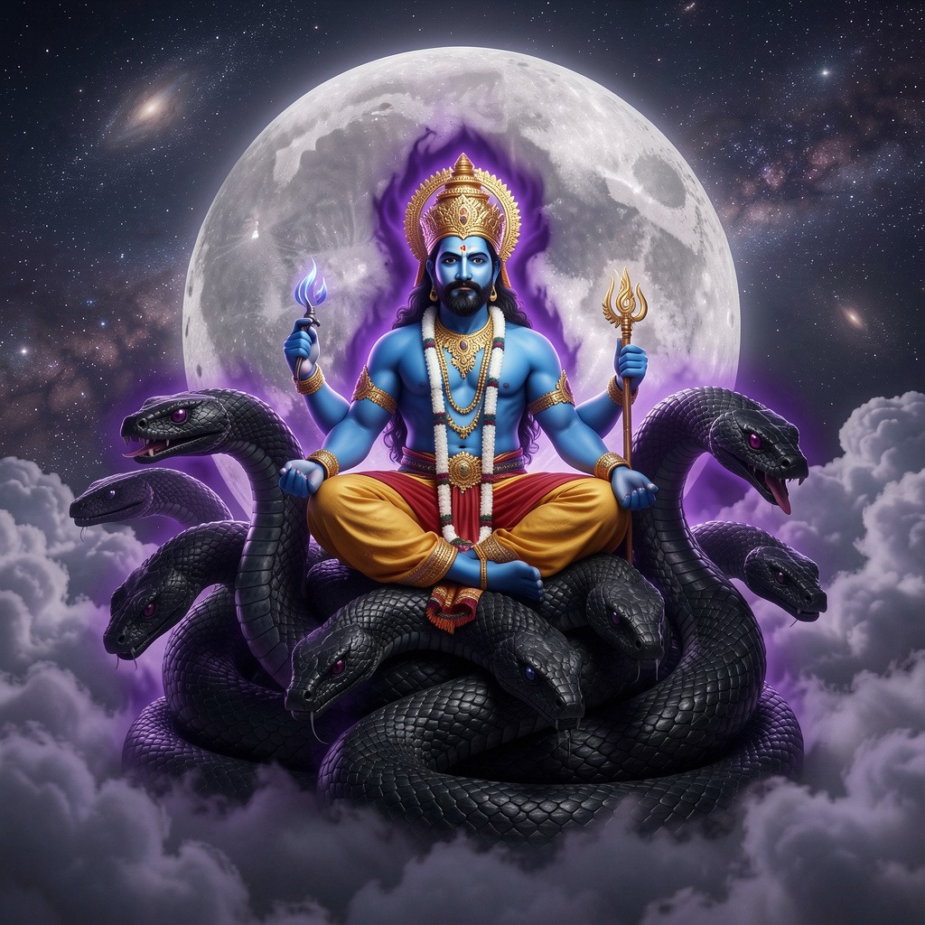 rahu dev male hindu shadow planet deity same blue 35827