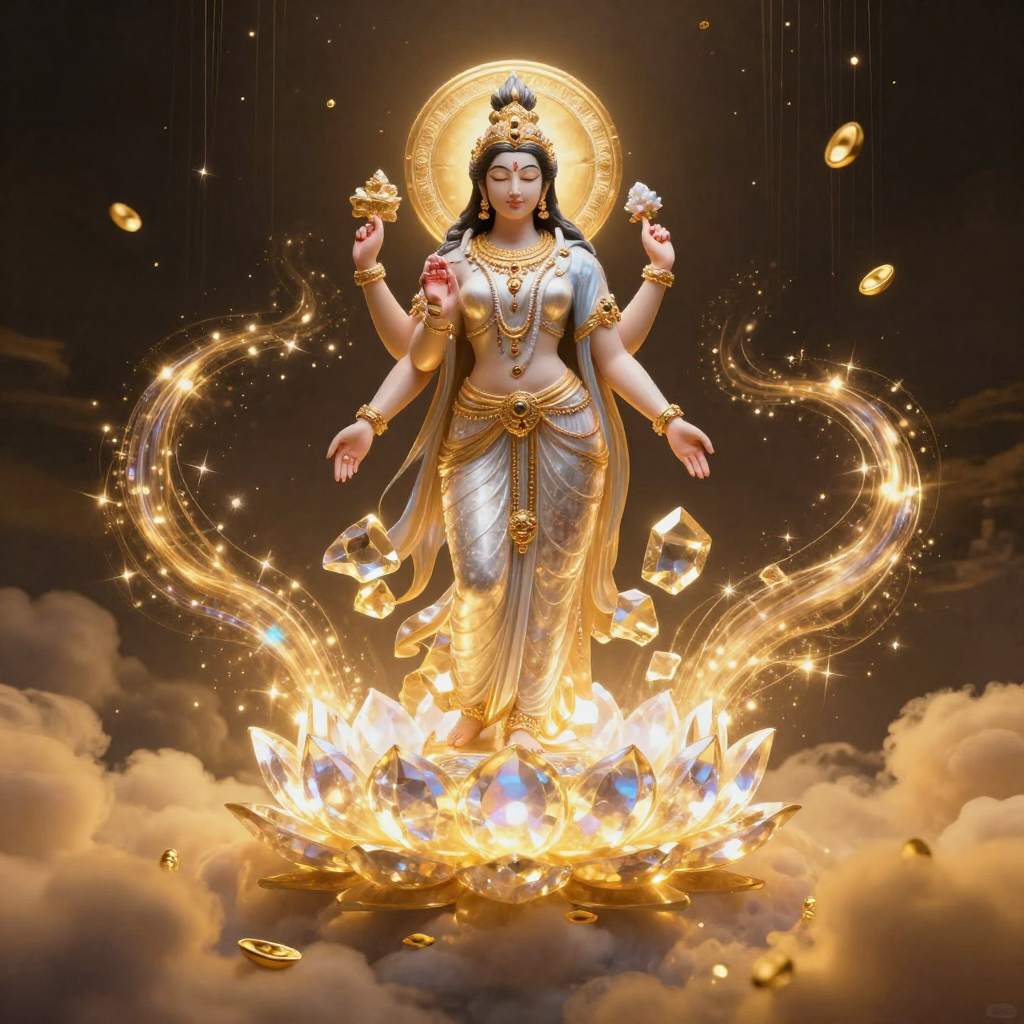 venus god shukra dev standing on glowing crystal l 83771