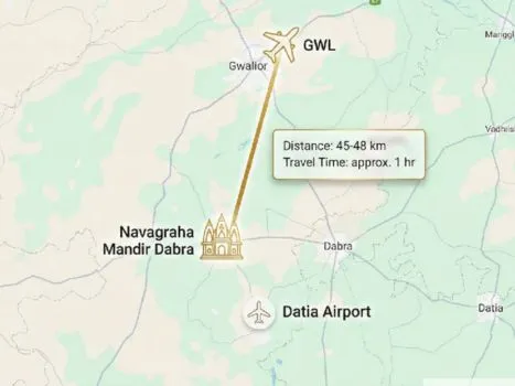 nearest airport to navagraha mandir dabra gwalior datiya