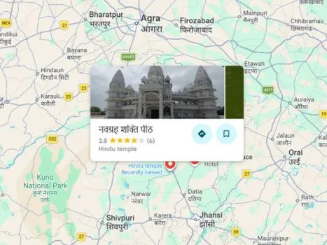 road connectivity map navagraha mandir dabra