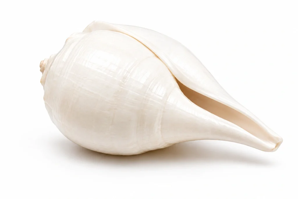 conch shell on white